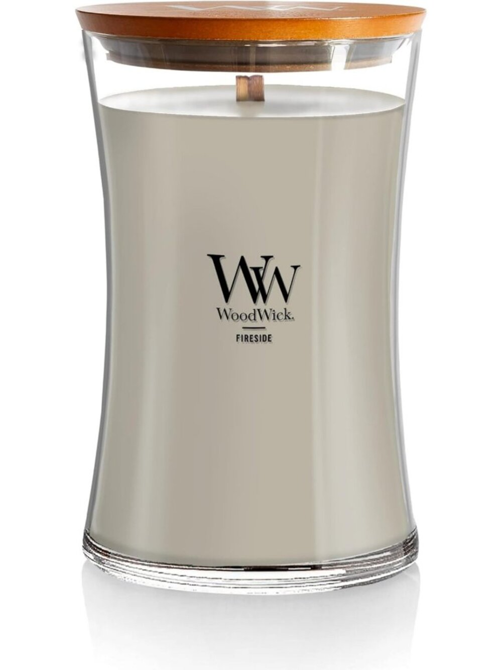 Large Hourglass Fireside Candle - Premium Soy Wax, Crackling Flame, 21oz Gift